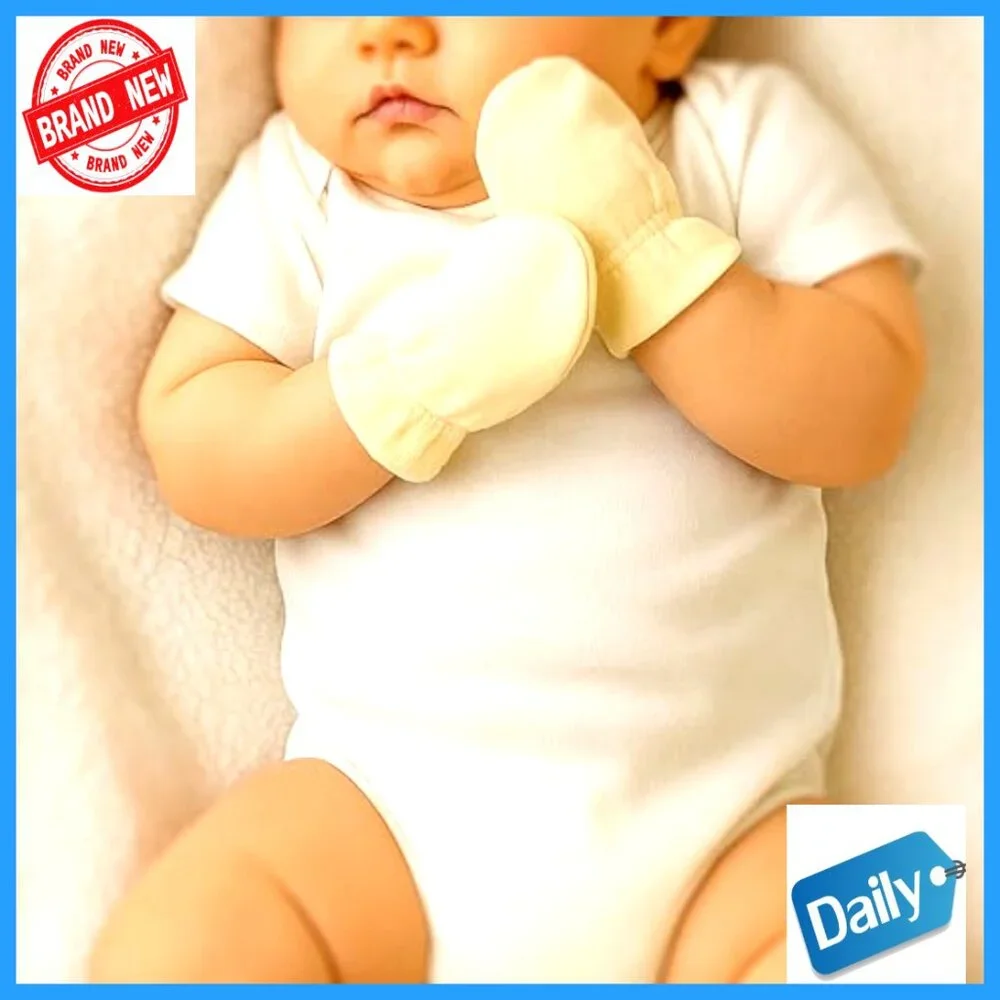 10-Pack Organic Cotton No Scratch Mittens for Newborns